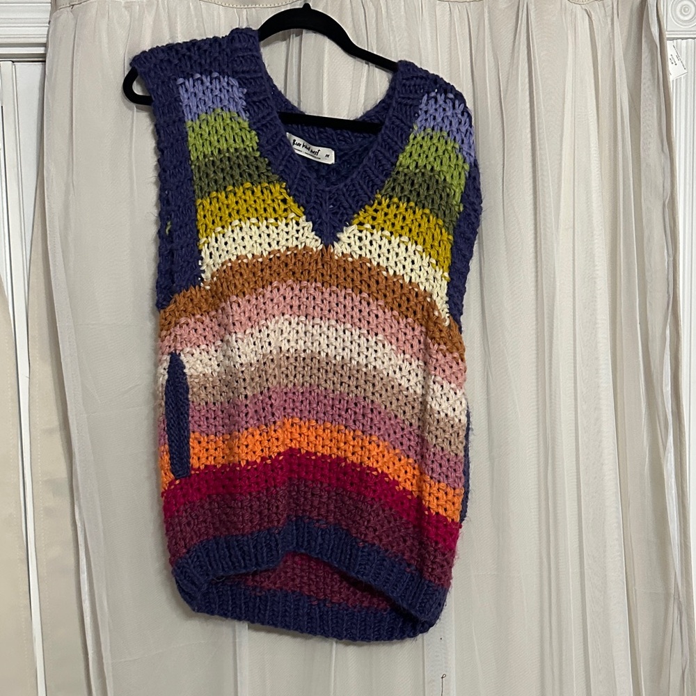 Three Bird Nest Colorful V-Neck Sweater Vest